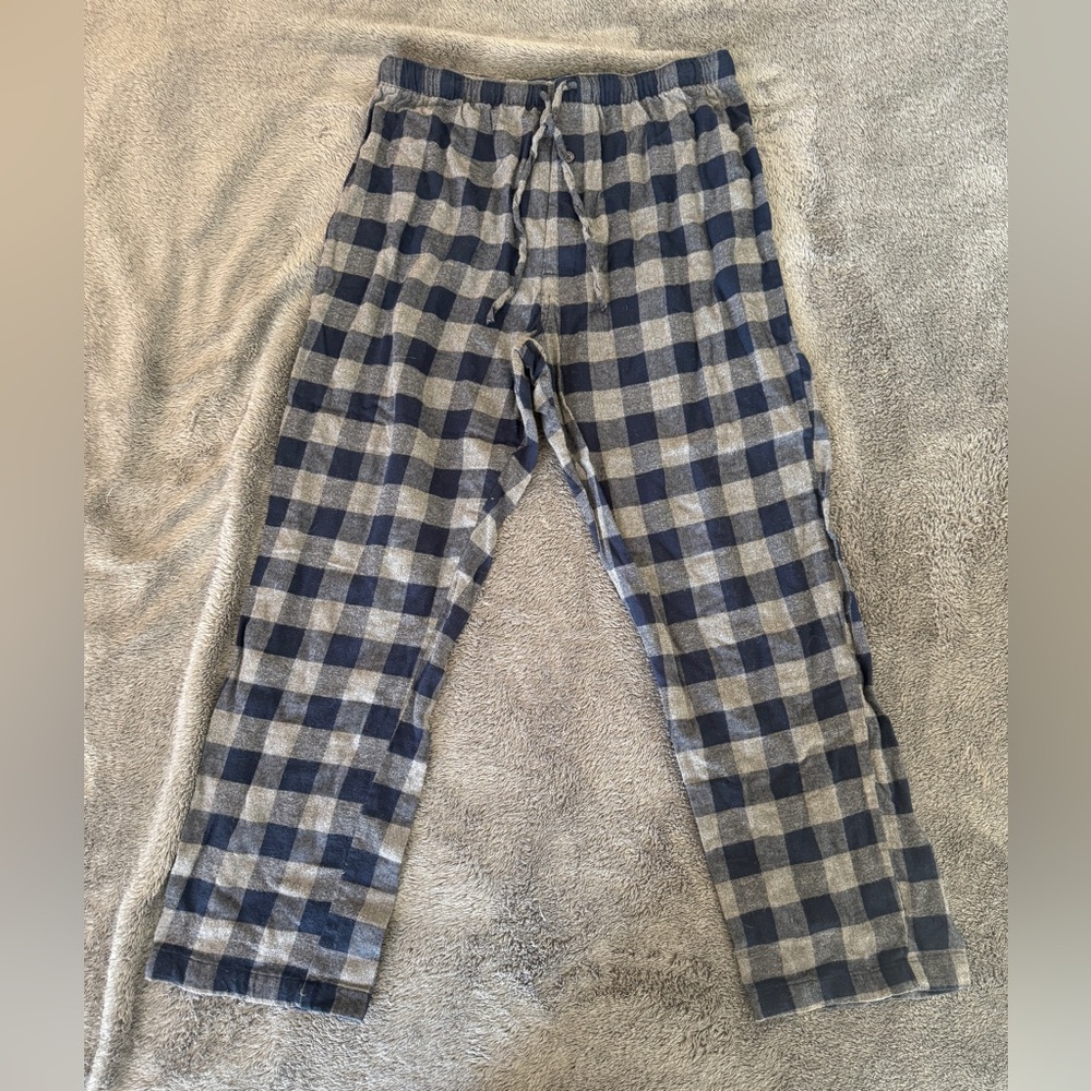 Stafford Navy and Gray Plaid Men's Pants